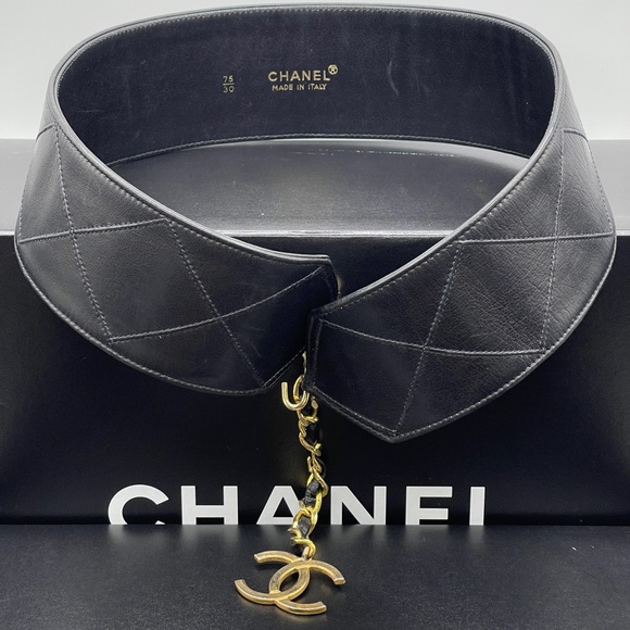 CHANEL Accessories - Chanel Quilted Matelasse Dangle Drop Medallion Chain Link CC Logo Coco Belt